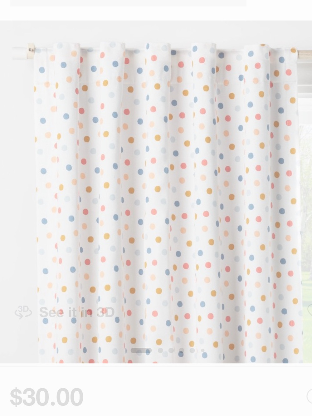 Pillowfort Polka Dot blackout curtains (2 panels)